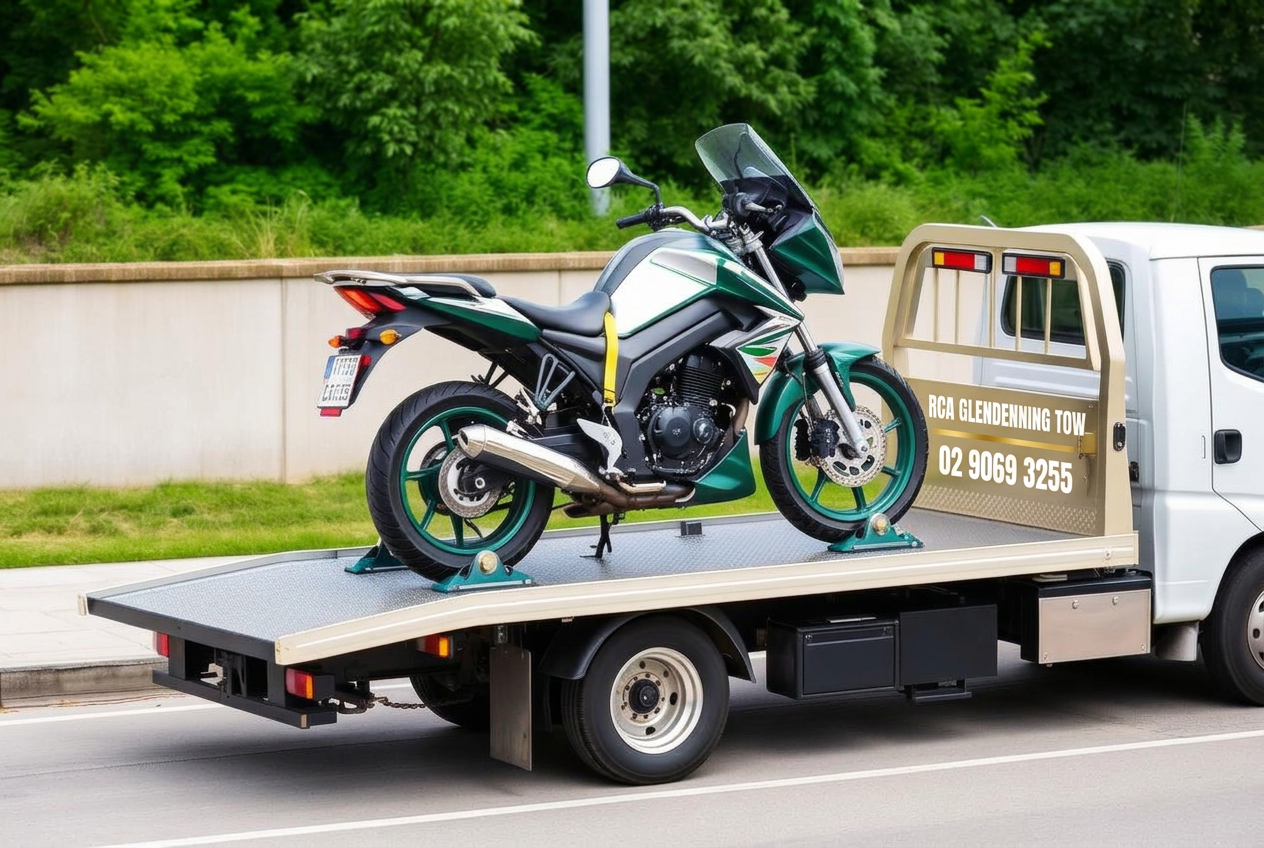 Motorbike towing service by RCA Glendenning Tow